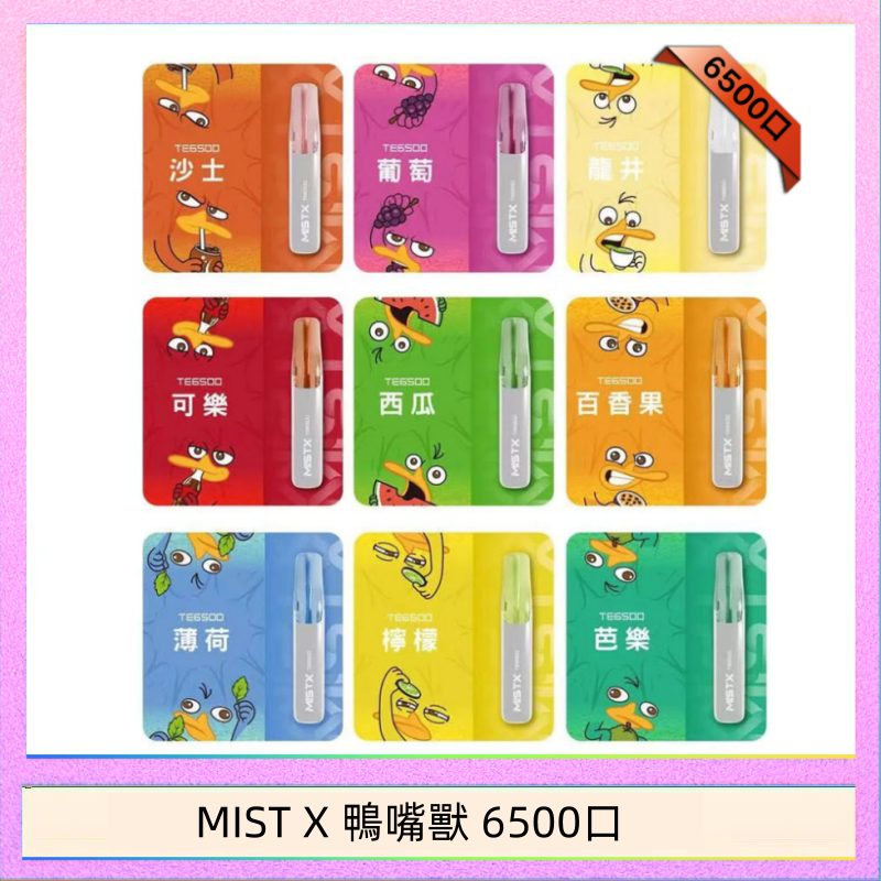 MIST X 鴨嘴獸 6500口 MIST X 鴨嘴獸 6500口一次性拋棄式電子煙|陶瓷芯更穩定